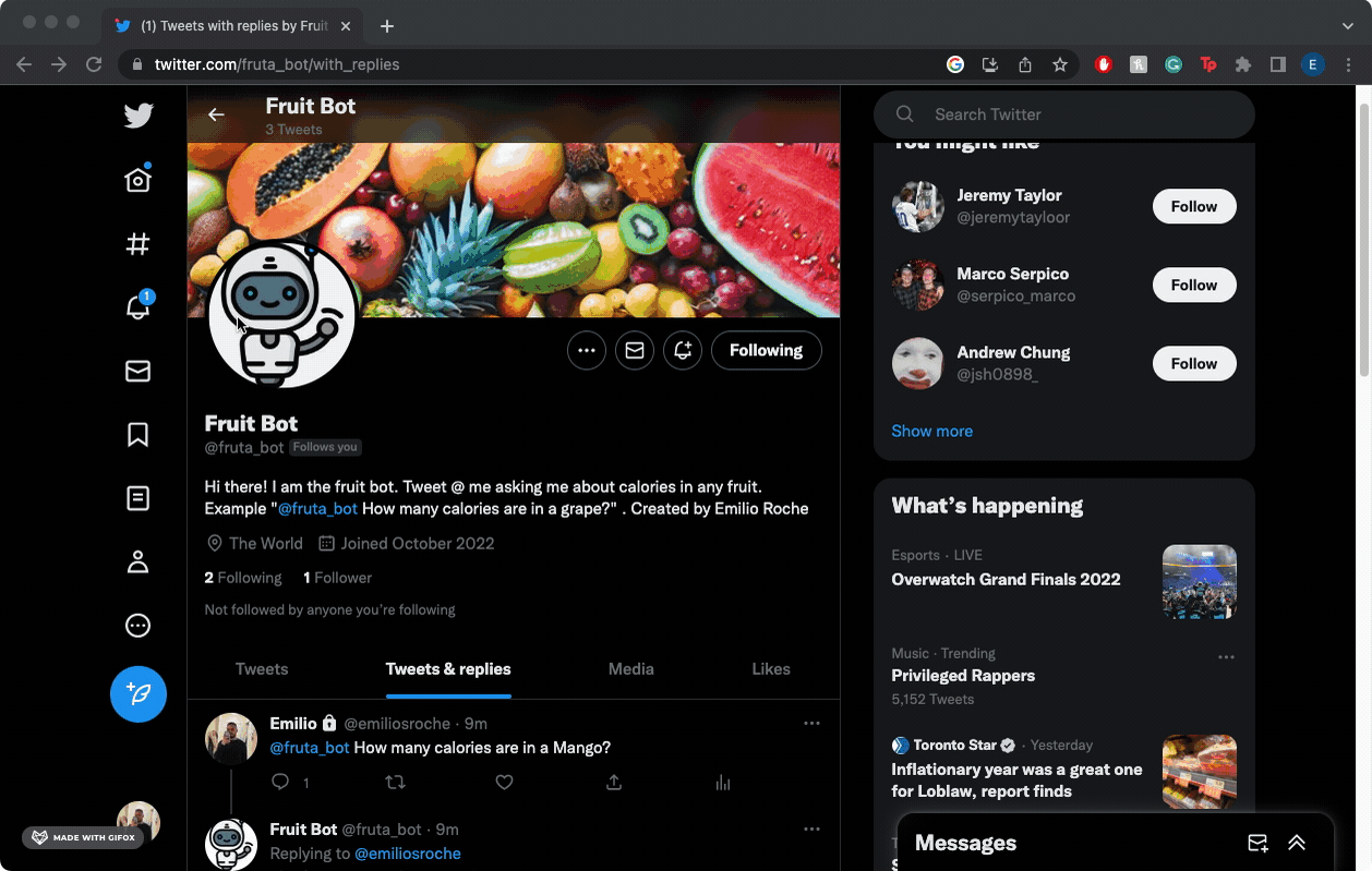 Twitter Fruit Bot